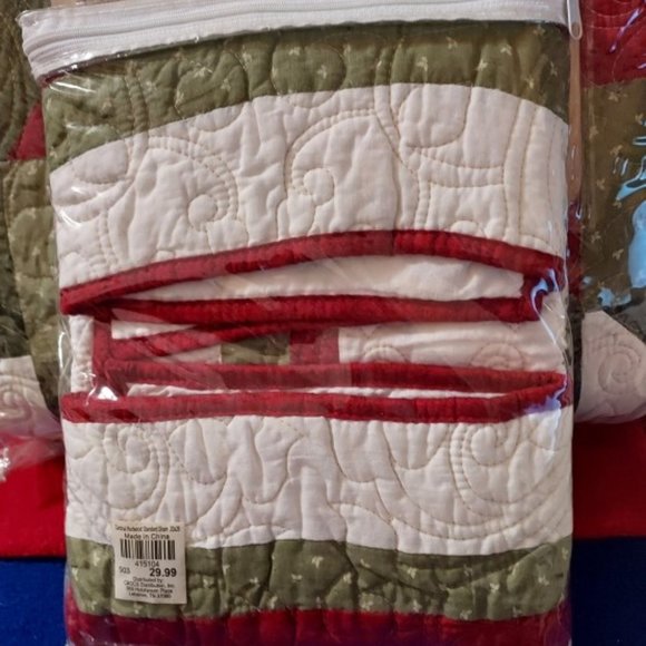 SOLDCracker Barrel Vtg Cardinal Redwood King Quilt 2 Standard Shams NWT RARE-HTF - Picture 7 of 11